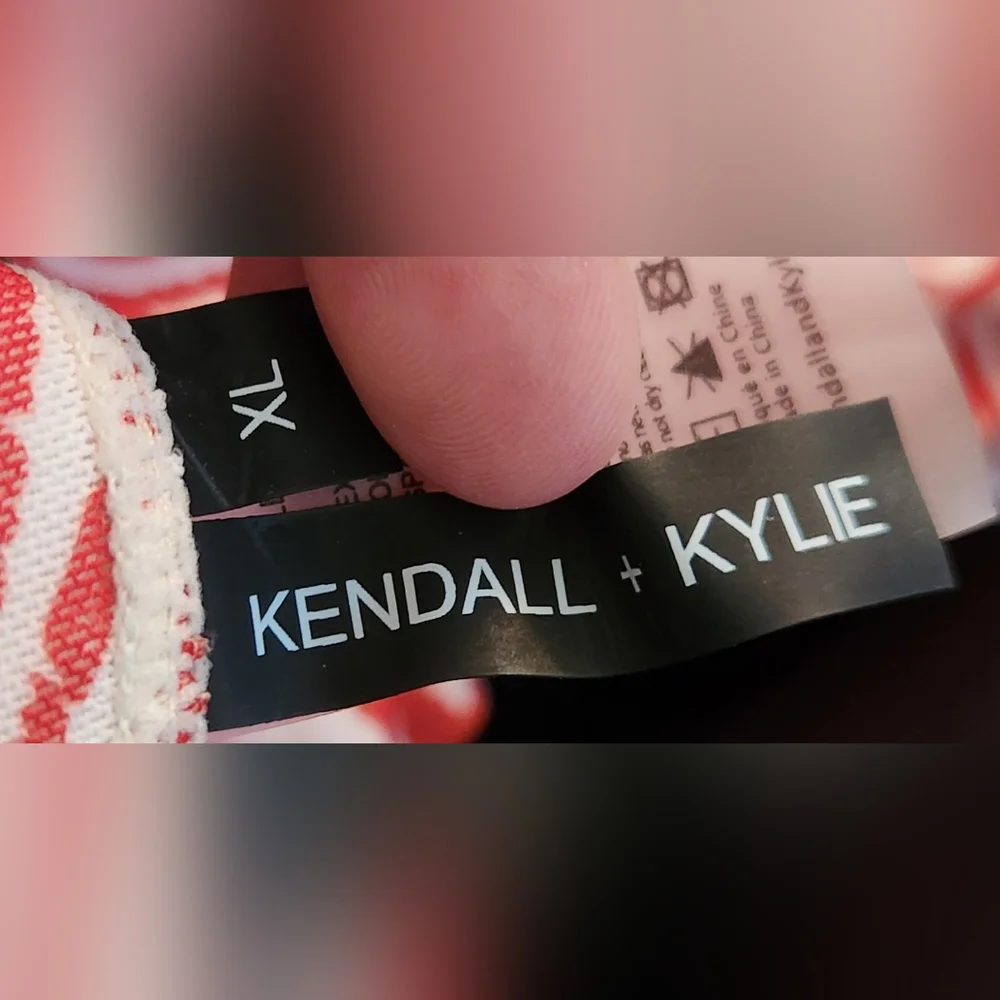 Kendall & Kylie Red and White Zebra-Print Swim Sarong with Ring Detail